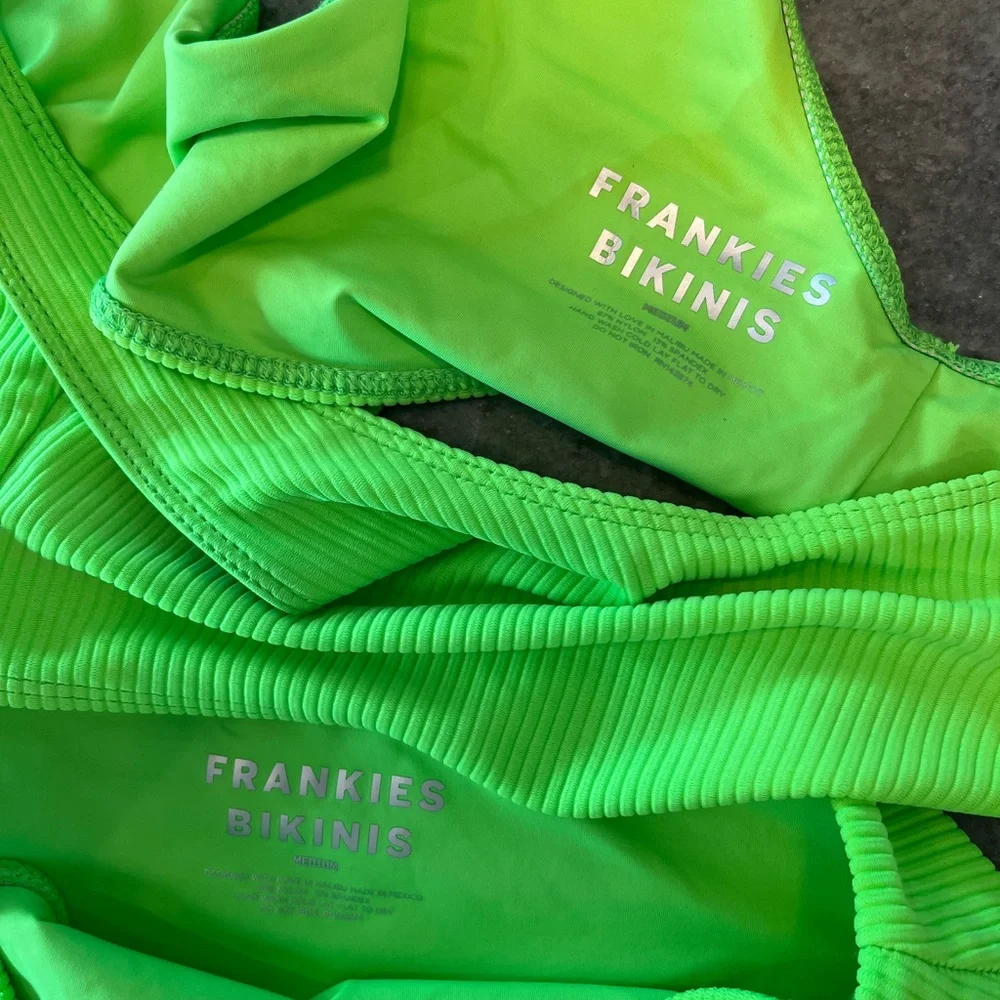 Frankie's Bikinis Neon Green Ribbed Two-Piece Bikini